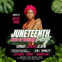 Black Floral Juneteenth  Square (1:1) template