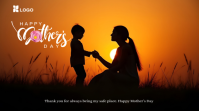 Black Floral Mother's Day Card Celebration Twitter Post template