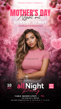 Black Floral Mother's Day Night Out Instagram Story template