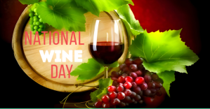 Black Floral National Wine Day Facebook Share template