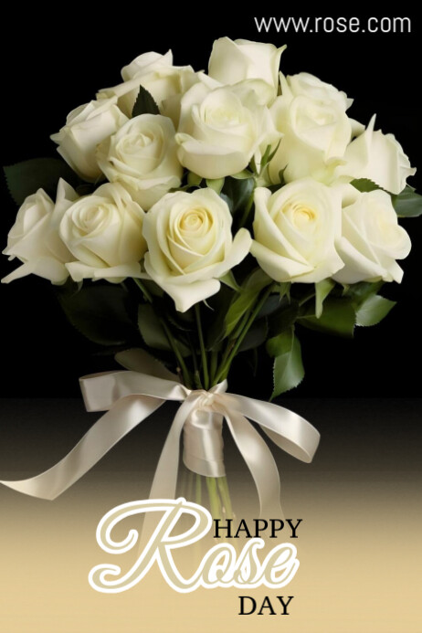 Black Floral Rose Day  Poster Cartaz template