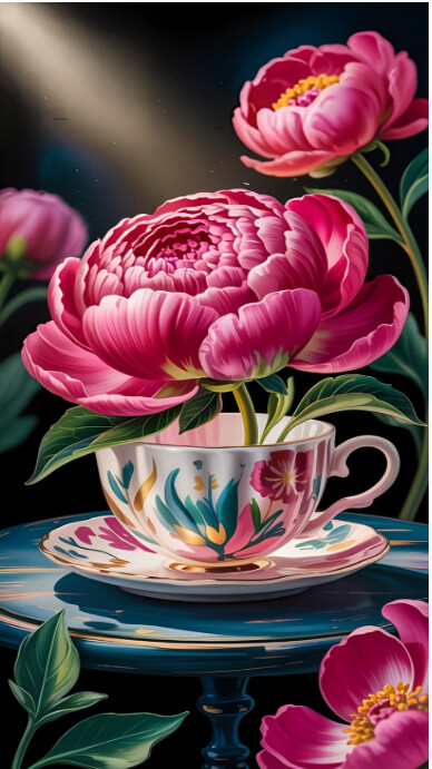 Black Floral Rose Flower Digital Display (9:16) Template | PosterMyWall