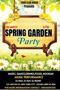 Black Floral Spring Garden Party  Pinterest Graphic template