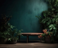 Black Floral Studio Background  Medium Rectangle template