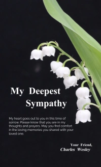 Black Floral Sympathy Card Us Legal template