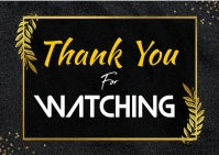 Black Floral Thank You For Watching And Subsc Postcard template