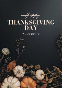 Black Thanksgiving Day A4 Template