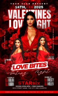 Black Floral Valentines Love Night  Us Legal template