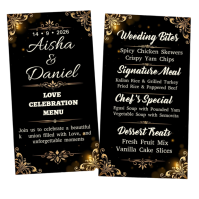 Black Floral Wedding Celebration Menu Instagram Post Instagram-opslag template