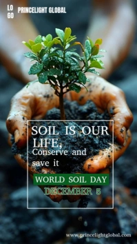Black Floral World Soil Day Instagram Story template