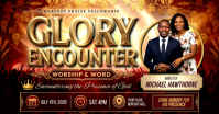Black Floral Worship Event Facebook Shared Image template