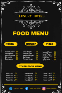 Black  Food Menu Poster template