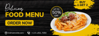 Black Food Menu Promotion Facebook Cover Photo template
