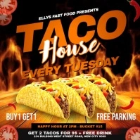 Black Food Video Ads Flyer Instagram Post template