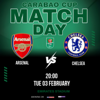 Black Football Match Announcement Instagram Post template