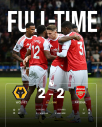 Black Football Match Result Instagram Portrait template