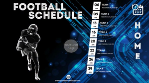 Sort Football Schedule Digitalt display Template