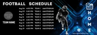 Black Football Schedule facebook cover, Footb template