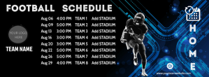 Black Football Schedule facebook cover, Footb Facebook-coverfoto template