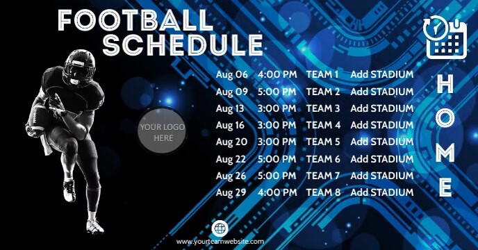 Black Football Schedule facebook event, Footb Okładka wydarzenia na Facebooku template