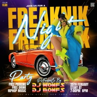 Black Freaknik Party Flyer Square (1:1) template