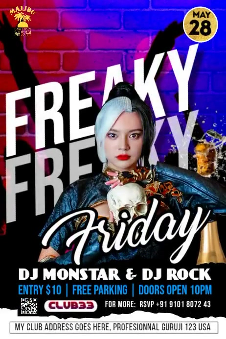 Black Freaky Friday Poster Template | PosterMyWall
