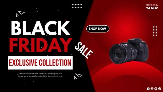 black friday, black friday sale Film w tle na Facebooka (16:9) template
