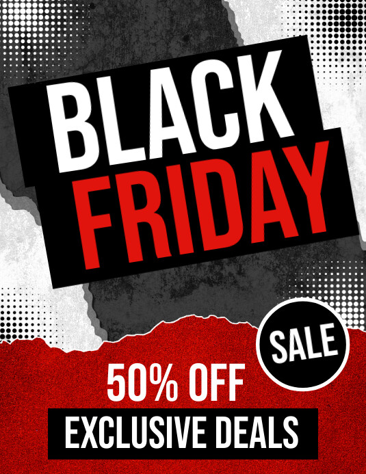 black friday, black friday sale Flyer (US Letter) template