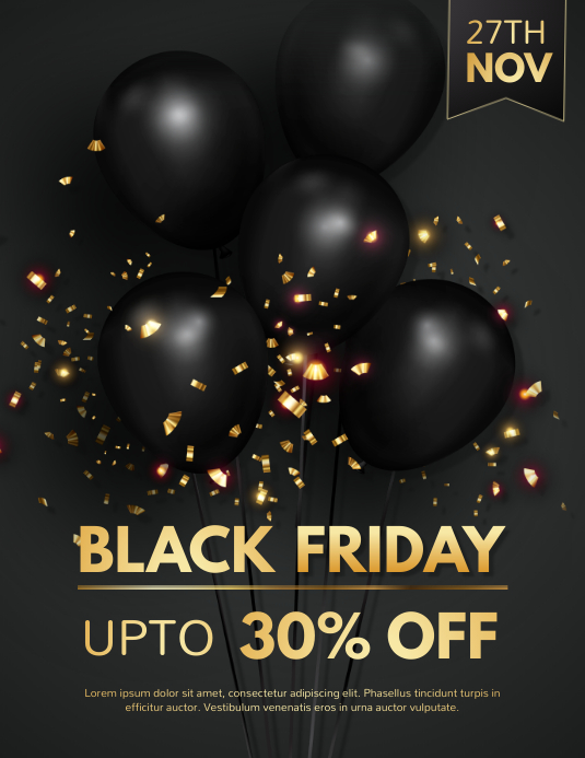 black friday, black friday sale Ulotka (US Letter) template