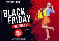Black Friday, black Friday sale Template Postcard