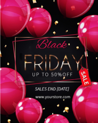 Black Friday & Cyber Monday Sale Flyer Template | Editable Modern Discount Poster Design Instagram Portrait