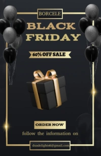 Black Friday 60% off sale Halve pagina breed template