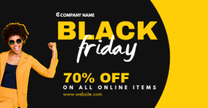 Black Black Friday Sale Gedeelde afbeelding op Facebook Template