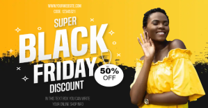 橙色 Black Friday Sale Facebook Shared Image Template
