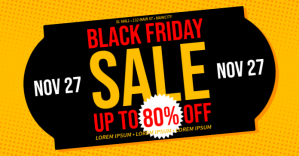 Schwarz Black Friday Sale delt Facebook-billede Template