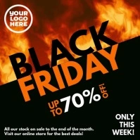 Black Friday Burning Fire Slant Wpis na Instagrama template