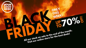 Black Friday Burning Fire twitch banner template