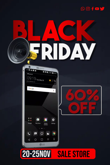 Black Friday Cellphone Poster template
