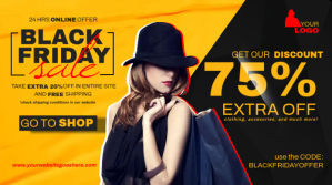Black Friday Clothes Sale Ad Message Twitter template