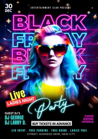 black friday club party flyer A1 template