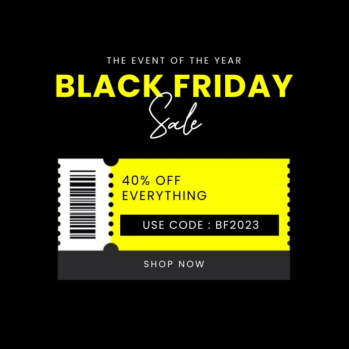 Plantilla de Black Friday Coupon Code Instagram Post PosterMyWall