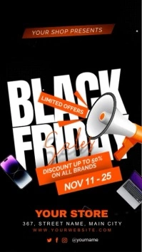black friday Instagram na Kuwento template