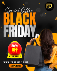 Noir Black Friday Sale Instagram Portrait Template