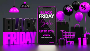 Black Black Friday Sale Digital na Display Template