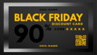 Black Black Friday Discount Card Template นามบัตร