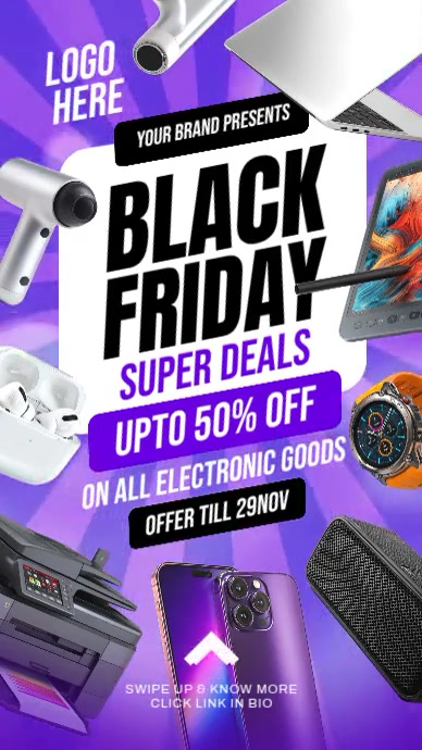 Black Friday Electronic Sale Ad Template Instagram Story