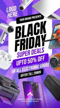 Black Friday Electronic Sale Ad Template Instagram Story