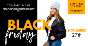 Preto Black Friday Promotion Obraz udostępniany na Facebooku Template