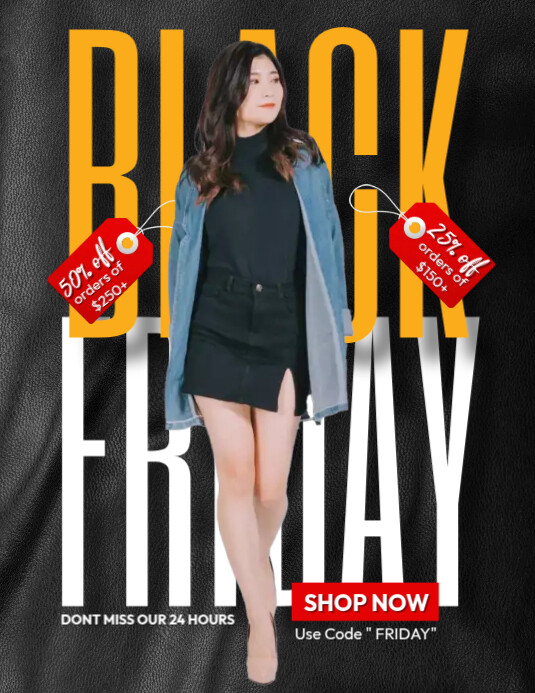 Black Friday Fashion Sale ads Template PosterMyWall