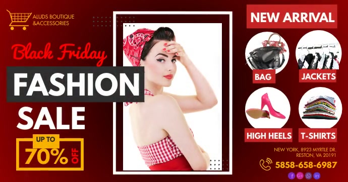 Black Friday Fashion Sale Facebook Post template